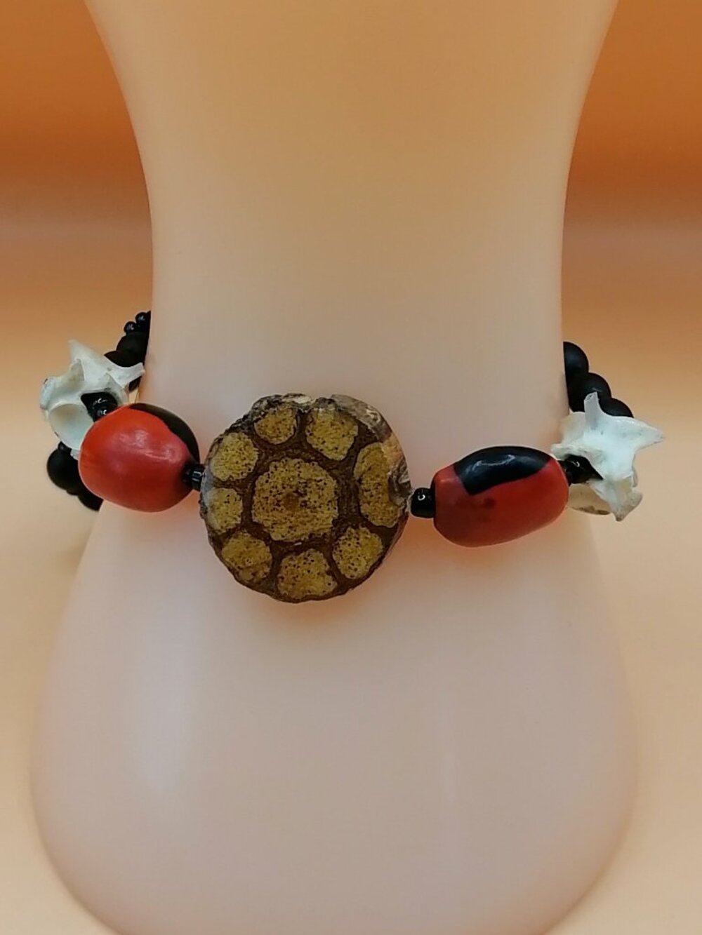 Handmade Amazonian Huayruro Ayahuasca Flower Bracelet